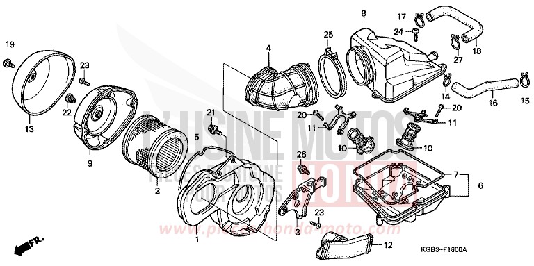 FILTRE A AIR Honda Shadow VT125C 1999 Pi ces D origine PHM